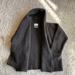Lauren Manoogian short hooded merino wool and alpaca double face coat 1
